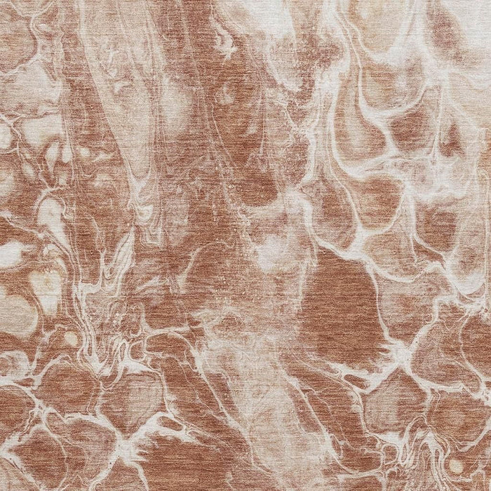 10' X 14' Abstract Washable Area Rug With UV Protection (708613) - Terra Cotta / Ivory