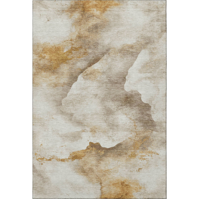 10' X 14' Abstract Washable Area Rug With UV Protection (701569) - Beige / Gold / Ivory