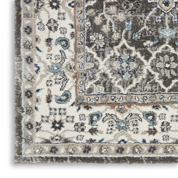 8' X 10' Floral Power Loom Area Rug - Gray