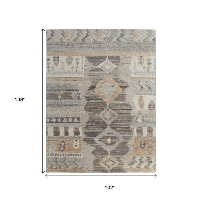 8' X 12' Moroccan Hand Knotted Area Rug - Ivory
