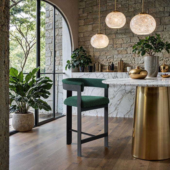 Romeo - Boucle Counter Stool With Black Base (Set of 2)