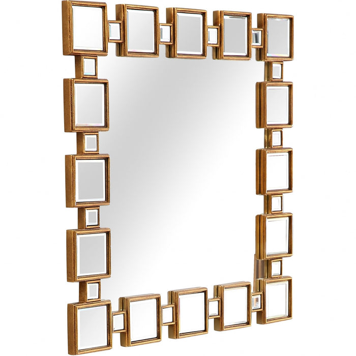 32" Square Framed Accent Mirror - Gold