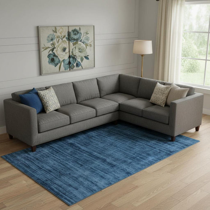 9' X 12' Striped Hand Woven Area Rug (570252) - Blue