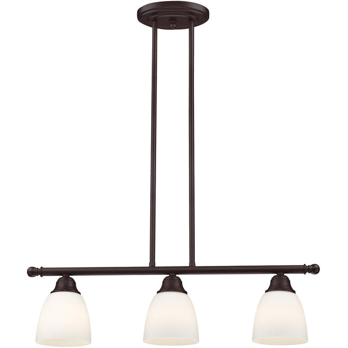 14" Three Light Dimmable Chandelier With Shades - Bronze