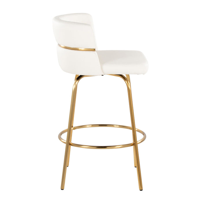 Cinch - 26" Fixed-Height Counter Stool With Swivel - Gold Metal Base (Set of 2)
