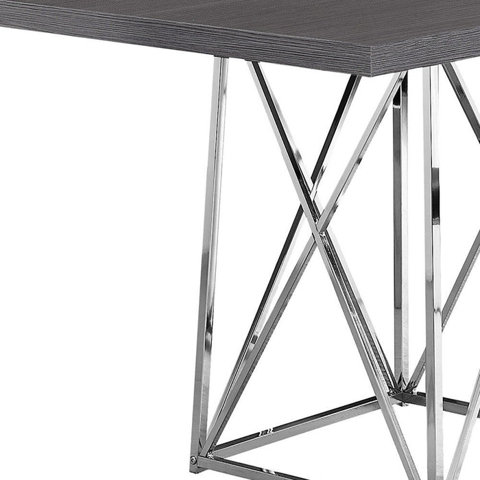 48" Metal Dining Table - Gray / Silver