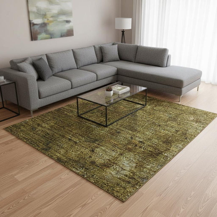 10' X 14' Abstract Washable Area Rug With UV Protection (649540) - Brown / Ivory