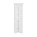 Giga tall storage cabinet with doors and four shelves, modern accent cabinet for living room, kitchen, office, bedroom, or bathroom.