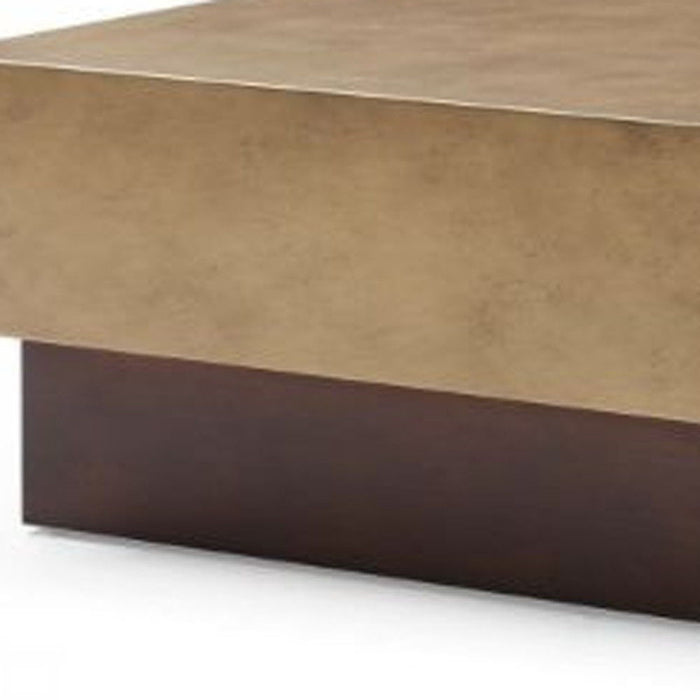 Copper And Steel Square Coffee Table - Bronze And Brown