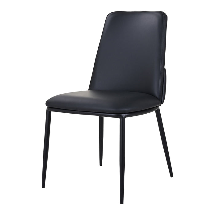 Upholstered Leather Dining Side Chair - Black