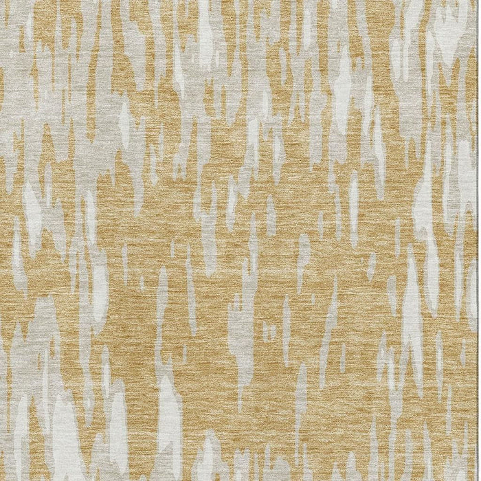 10' X 14' Abstract Washable Area Rug With UV Protection (675156) - Gold / Ivory