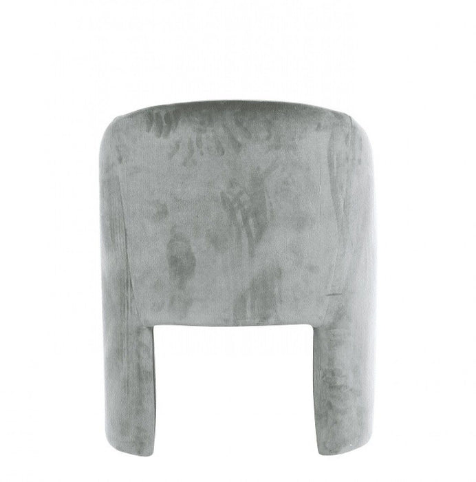 Upholstered In Velvet Dining Arm Chair - Gray