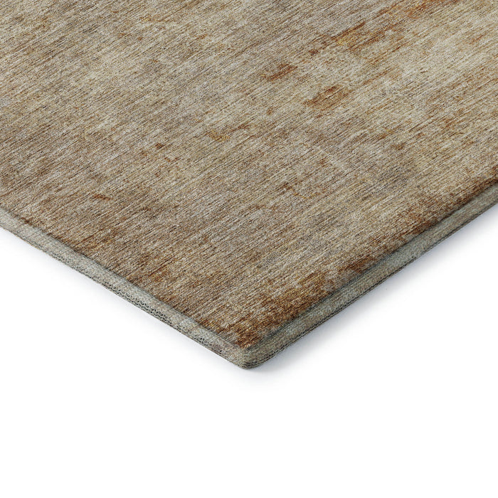 10' X 14' Abstract Washable Area Rug With UV Protection (688003) - Copper / Beige