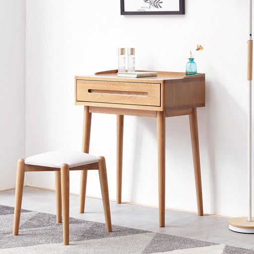 Giga Oak dresser bistro table with compact design, storage drawer, natural wood finish, suitable as a vanity or desk.