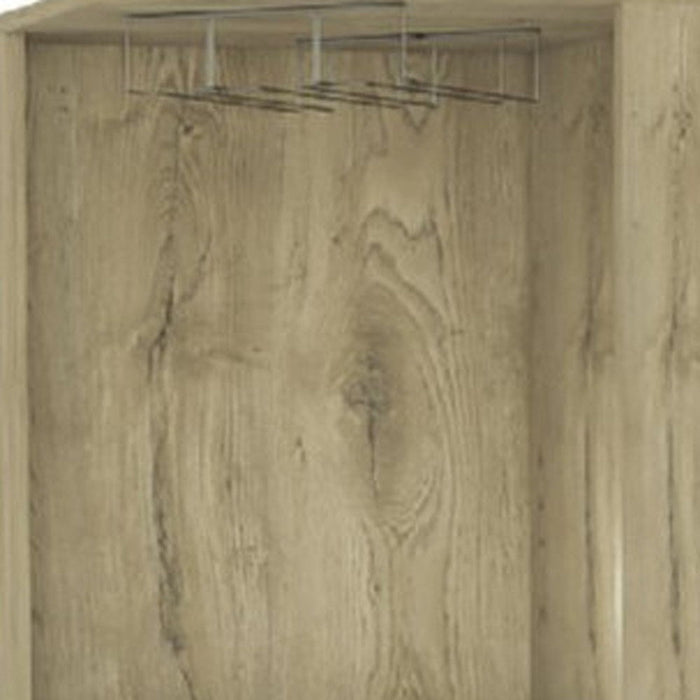 Corner Bar Cabinet With Eleven Shelves - Brown And Black