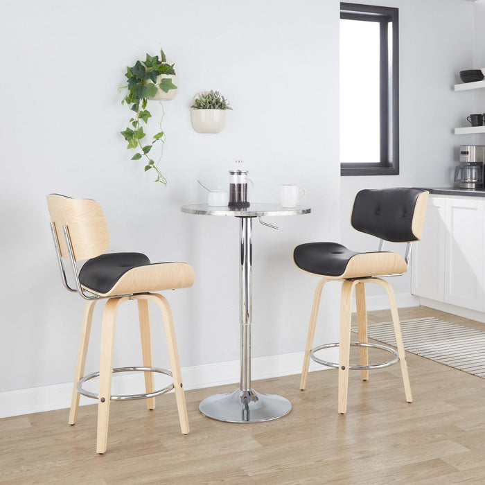 Bistro - Adjustable Round Bar Table - Silver
