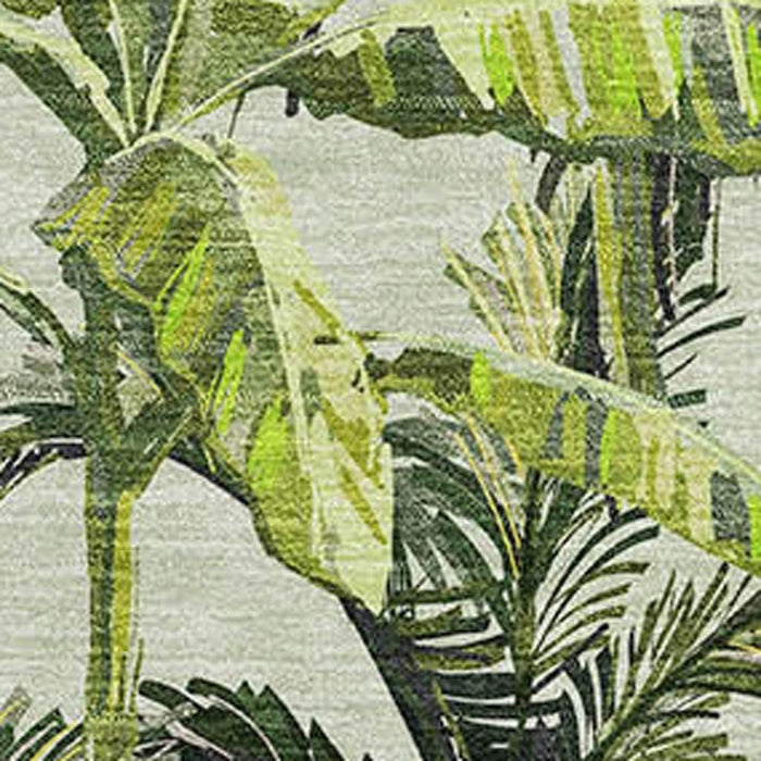 10' X 14' Geometric Washable Area Rug With UV Protection (646367) - Green / Ivory / Charcoal