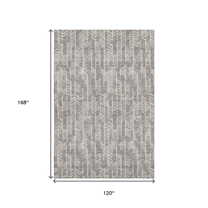 10' X 14' Tribal Washable Area Rug With UV Protection (672086) - Taupe / Beige