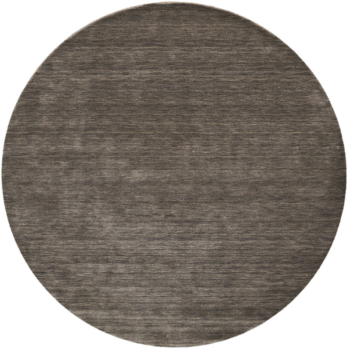 8' Wool Hand Woven Round Rug - Brown