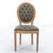 Giga French style solid wood dining chair set with antique painting design, nailhead trim, wood legs, and handcrafted details