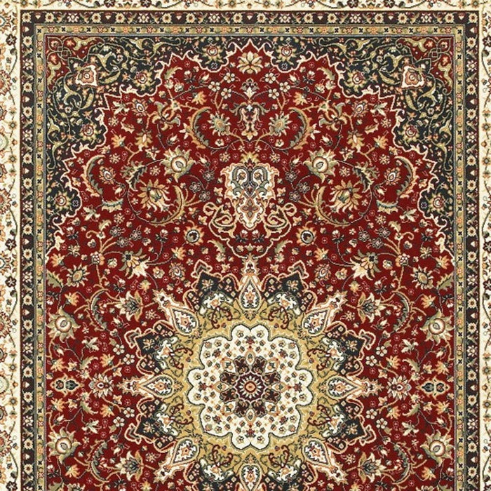 9' x 12' Machine Woven Oriental Indoor Area Rug - Red Ivory