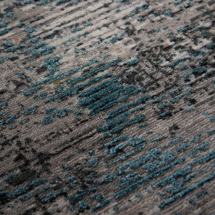 10' X 13' New Zealand Lambs Wool Abstract Hand Carved Handmade Area Rug (747611) - Gray / Black / Yellow / Blue / Ivory