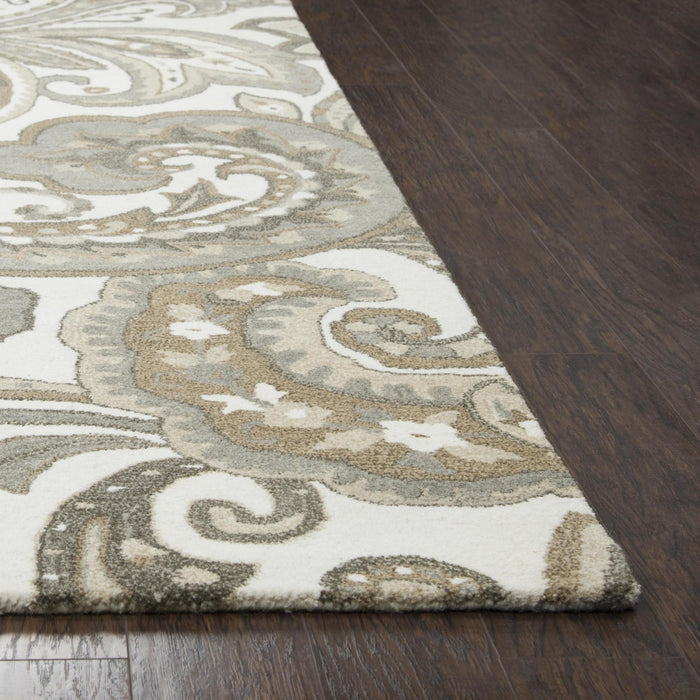 10' X 13' Wool Paisley Hand Tufted Area Rug (748154) - Beige / Natural