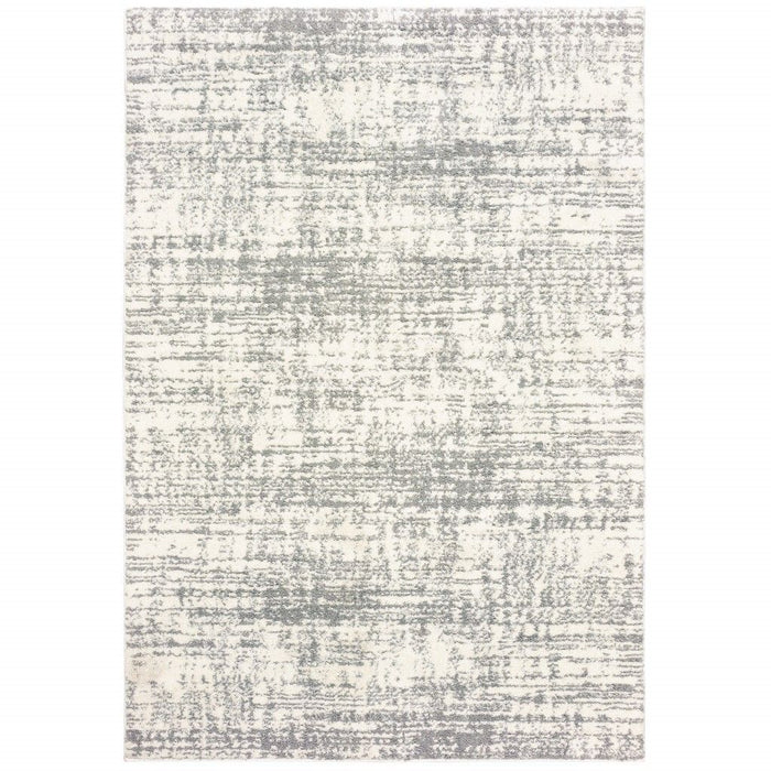 8' x 11' Abstract Strokes Area Rug - Ivory And Gray