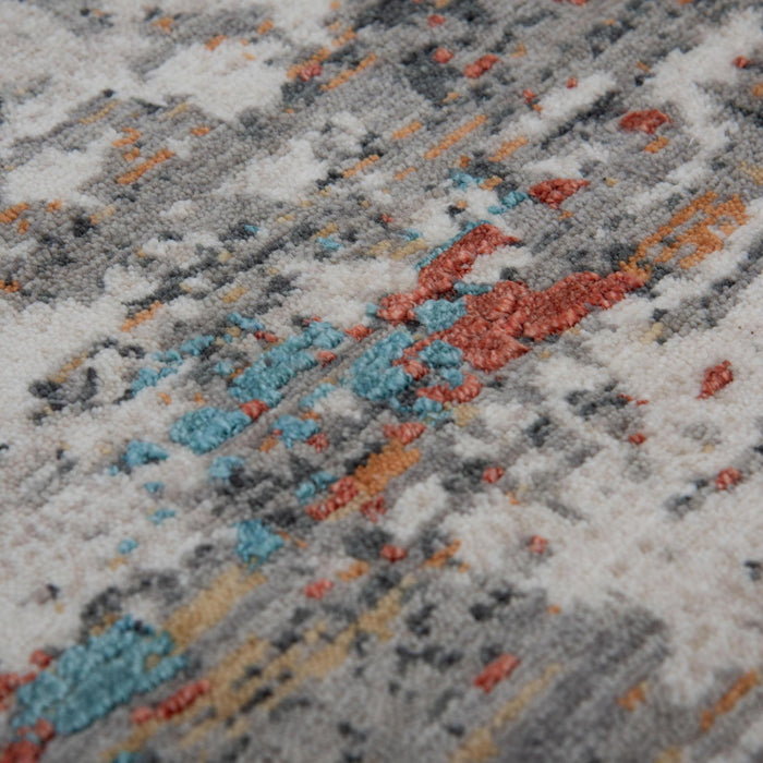 10' X 13' New Zealand Lambs Wool Abstract Hand Carved Handmade Area Rug (747604) - Gray / Beige / Orange / Red / Blue