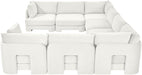 Meridian Furniture Hammond velvet performance fabric 8-piece U-shaped sectional sofa with plush upholstery and modern design.