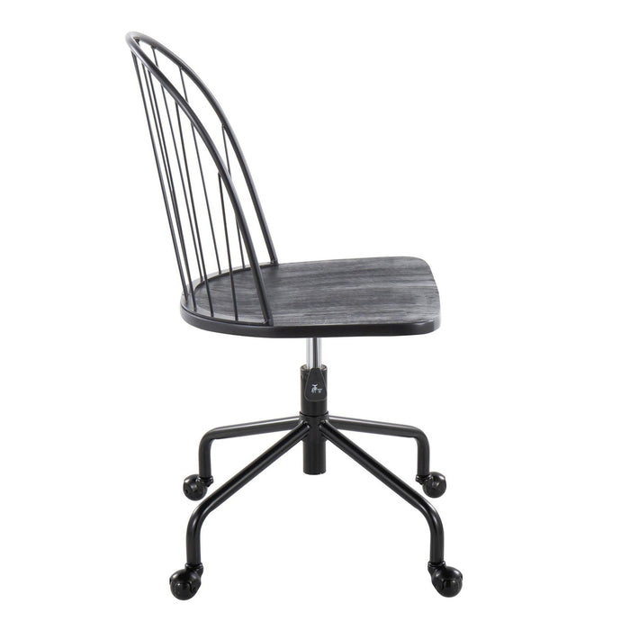 Riley - Adjustable High Back Office Chair - Black Metal And Black Wood