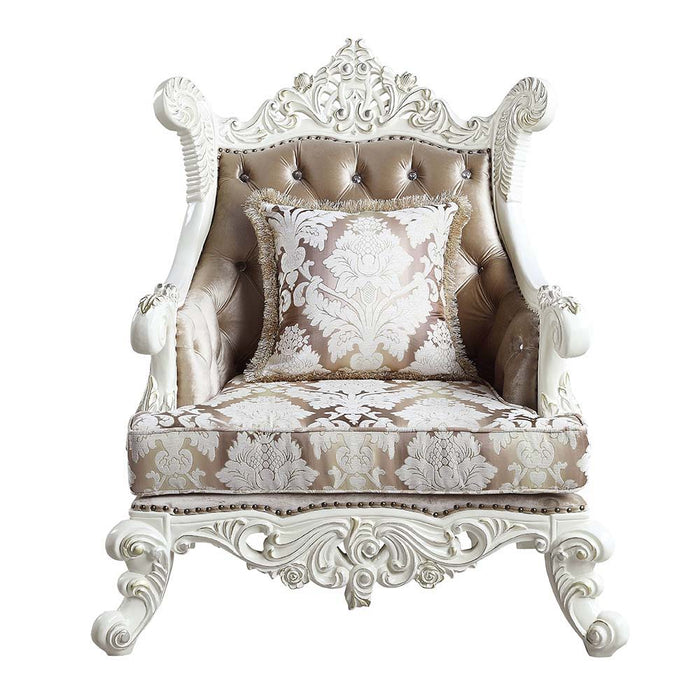 Vanaheim - Chair - Fabric & Antique White Finish