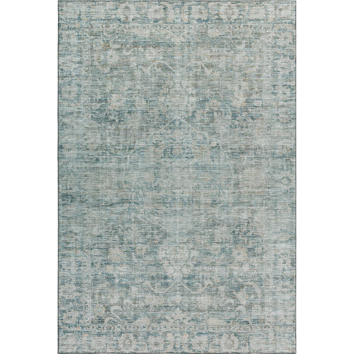 10' X 14' Oriental Washable Area Rug With UV Protection (699927) - Teal / Beige