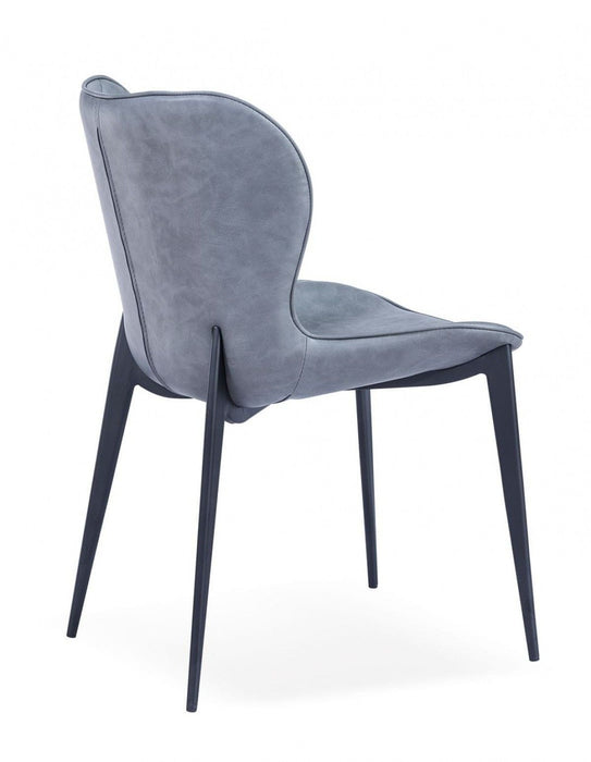 Upholstered In Faux Leather Dining Side Chairs Without Arms (Set of 2) - Gray