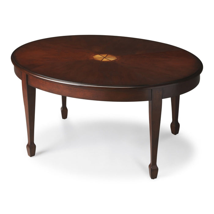 Oval Coffee Table - Dark Brown And Brown