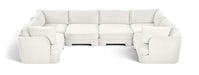 Meridian Furniture Hammond velvet performance fabric 6-piece U-shaped sectional sofa with plush cushions and modern design.