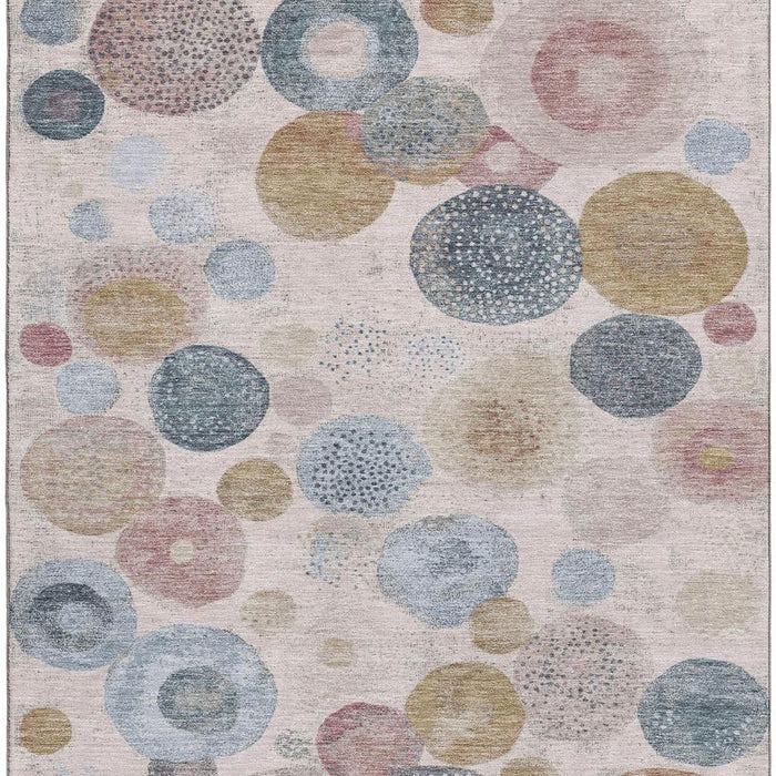 10' X 14' Geometric Washable Area Rug With UV Protection (707299) - Blush / Beige / Blue
