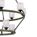 HomeRoots black twelve-light metal chandelier with shades, dimmable design, perfect for modern dining or living room decor.