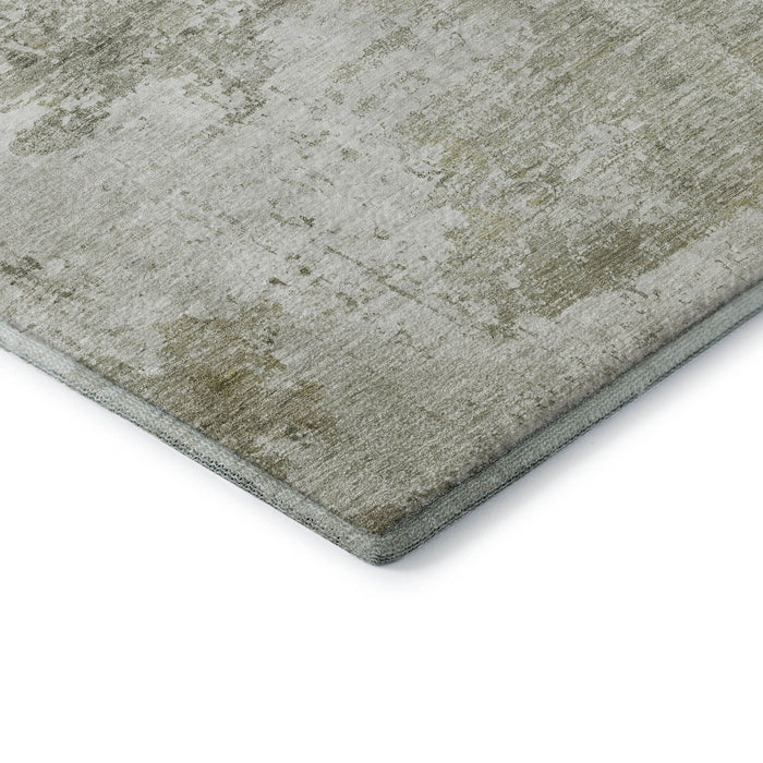 10' X 14' Abstract Washable Area Rug With UV Protection (700727) - Taupe / Ivory