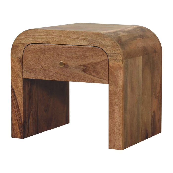 16" Solid Wood One Drawer Nightstand - Brown