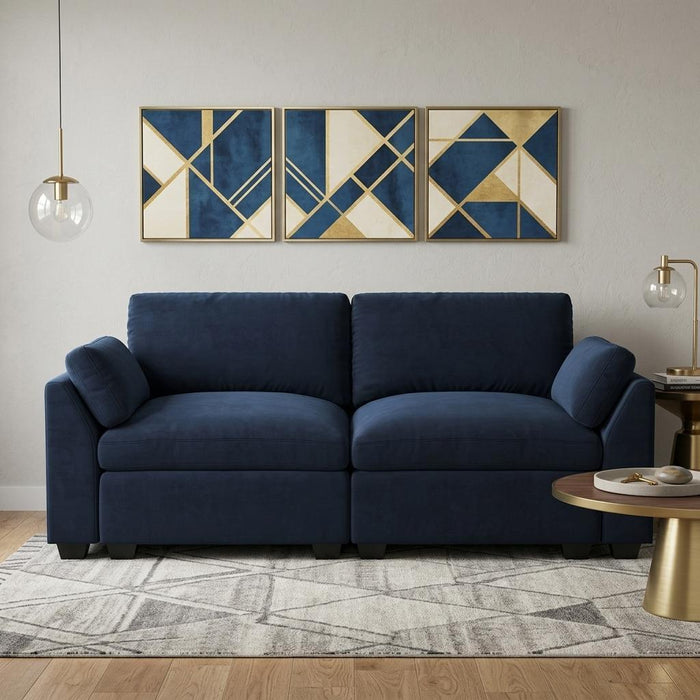 Modular Loveseat - Blue / Black