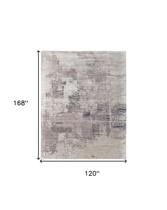 10' x 14' Abstract Hand Tufted Area Rug - Brown Black And Tan