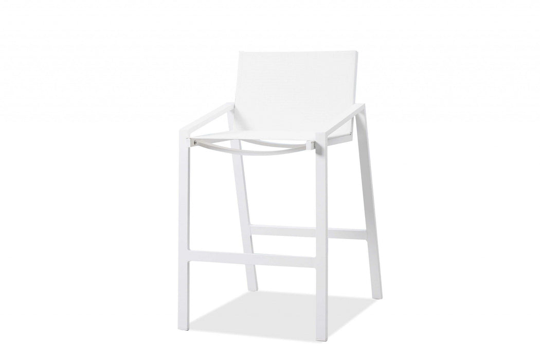 Stainless Steel Counter Height Bar Chair - White