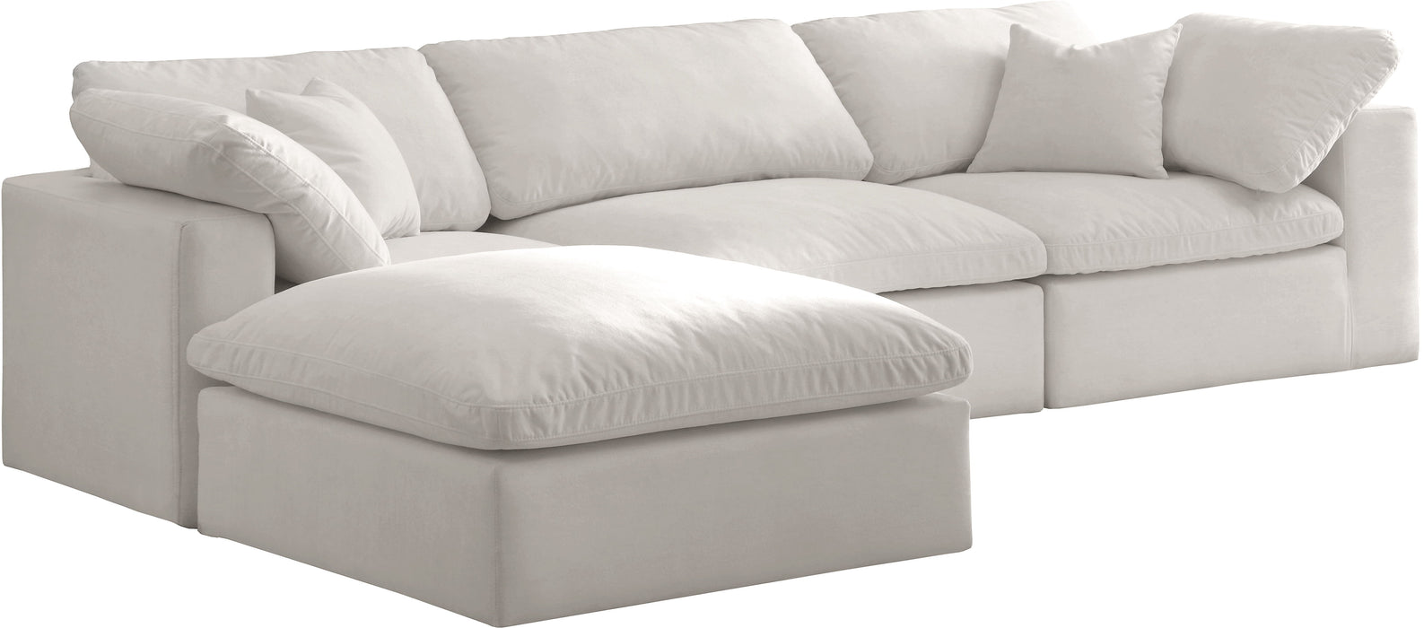 Cozy - Velvet Comfort Modular Sectional - Cream