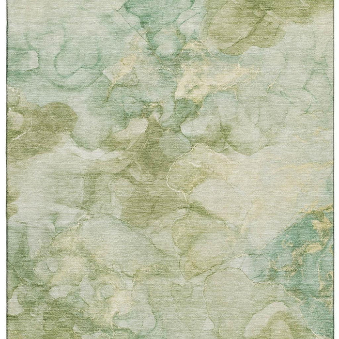 10' X 14' Abstract Washable Area Rug With UV Protection (714739) - Sage / Beige