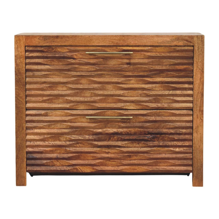 Round Accent Cabinet With Two Drawers (738393) - Brown