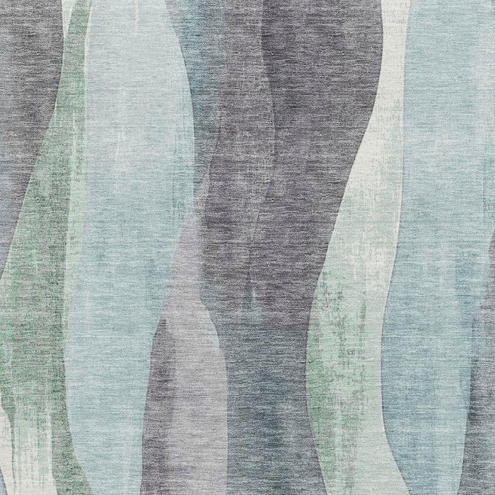 10' X 14' Abstract Washable Area Rug With UV Protection (710286) - Teal / Plum / Ivory