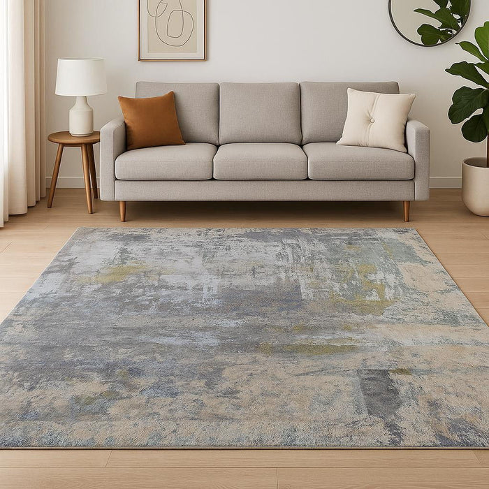 8' X 10' Abstract Hand Knotted Area Rug Genuine Wool Material - Blue