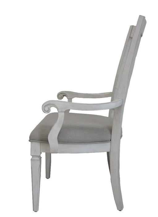 Katia - Arm Chair (Set of 2) - Light Gray & Weathered White
