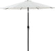Meridian Furniture Fiji aluminum patio umbrella with round white and black base, ideal for outdoor shade and protection